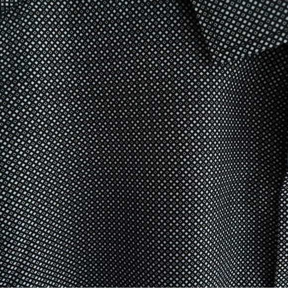 Mens Microfiber Black/White Dot Print Long Sleeve Button Down Shirt Size Medium - Picture 4 of 10